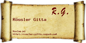 Rössler Gitta névjegykártya